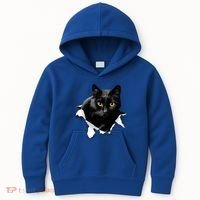 Black Cat Torn Cloth Gifts For Cat Lover Cat Dad Cat Mom Kids Hoodie thumb 0