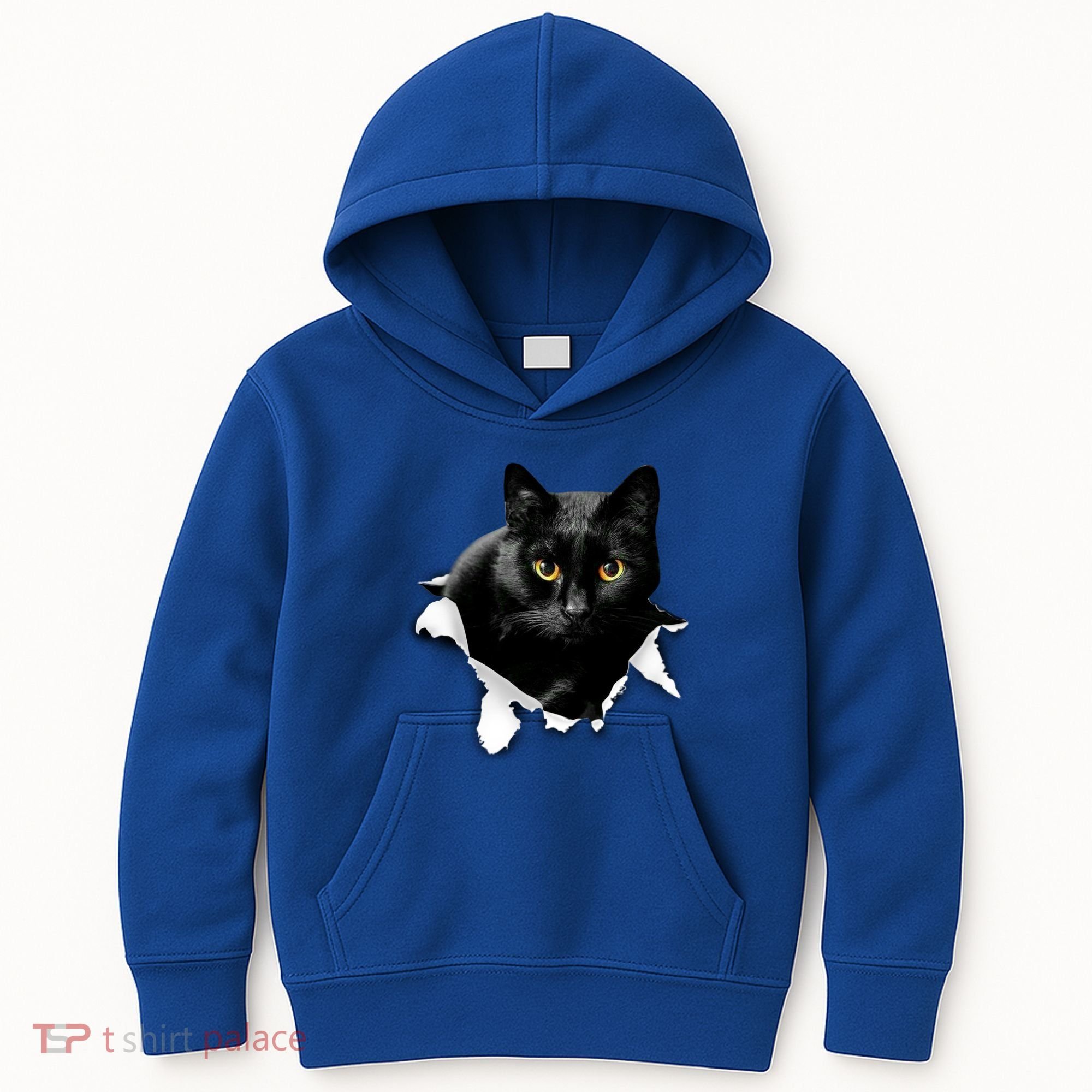 Black Cat Torn Cloth Gifts For Cat Lover Cat Dad Cat Mom Kids Hoodie