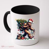 Bigfoot Christmas Tree Lights Xmas Sasquatch Lovers Gift Coffee Mug thumb 0
