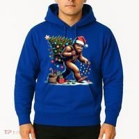 Bigfoot Christmas Tree Lights Xmas Sasquatch Lovers Gift Hoodie thumb 2