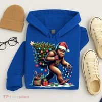 Bigfoot Christmas Tree Lights Xmas Sasquatch Lovers Gift Hoodie thumb 4