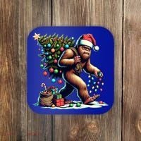 Bigfoot Christmas Tree Lights Xmas Sasquatch Lovers Gift Coaster thumb 0