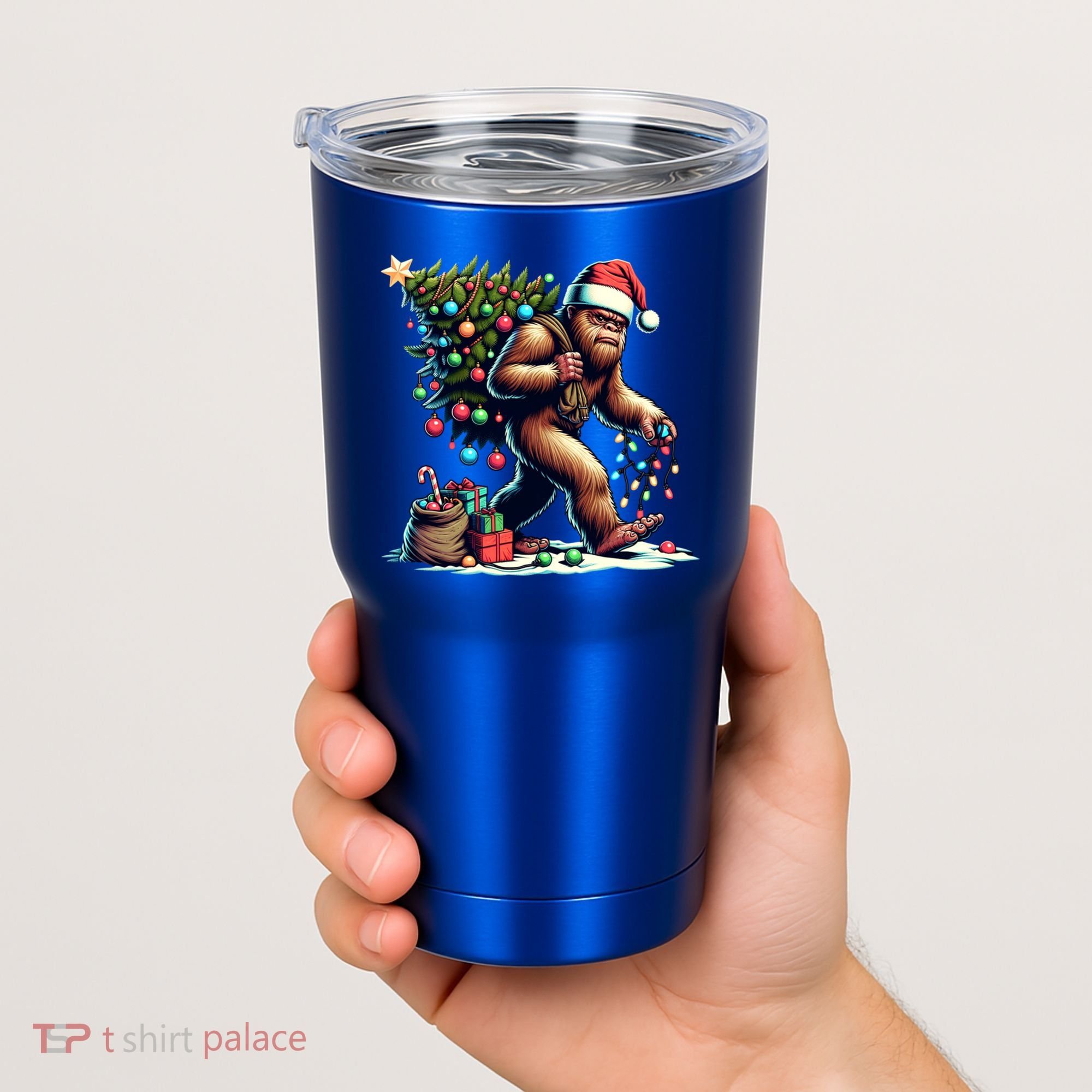 Bigfoot Christmas Tree Lights Xmas Sasquatch Lovers Gift Tumbler