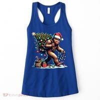 Bigfoot Christmas Tree Lights Xmas Sasquatch Lovers Gift Women's Tank Top thumb 0
