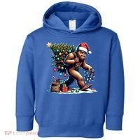 Bigfoot Christmas Tree Lights Xmas Sasquatch Lovers Gift Toddler Hoodie thumb 0