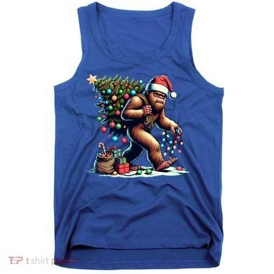 Bigfoot Christmas Tree Lights Xmas Sasquatch Lovers Gift Tank Top