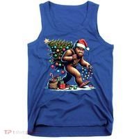 Bigfoot Christmas Tree Lights Xmas Sasquatch Lovers Gift Tank Top thumb 0