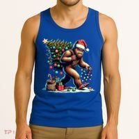Bigfoot Christmas Tree Lights Xmas Sasquatch Lovers Gift Tank Top thumb 3