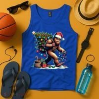 Bigfoot Christmas Tree Lights Xmas Sasquatch Lovers Gift Tank Top thumb 4