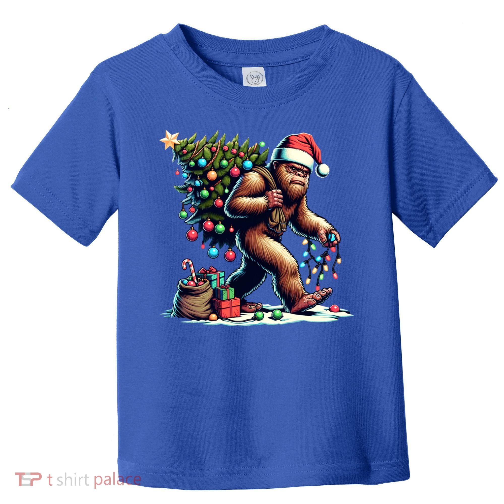 Bigfoot Christmas Tree Lights Xmas Sasquatch Lovers Gift Toddler T-Shirt