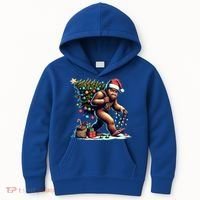 Bigfoot Christmas Tree Lights Xmas Sasquatch Lovers Gift Kids Hoodie thumb 0