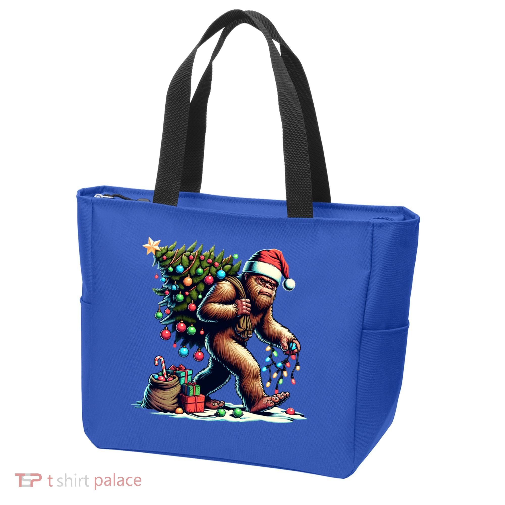 Bigfoot Christmas Tree Lights Xmas Sasquatch Lovers Gift Tote Bag