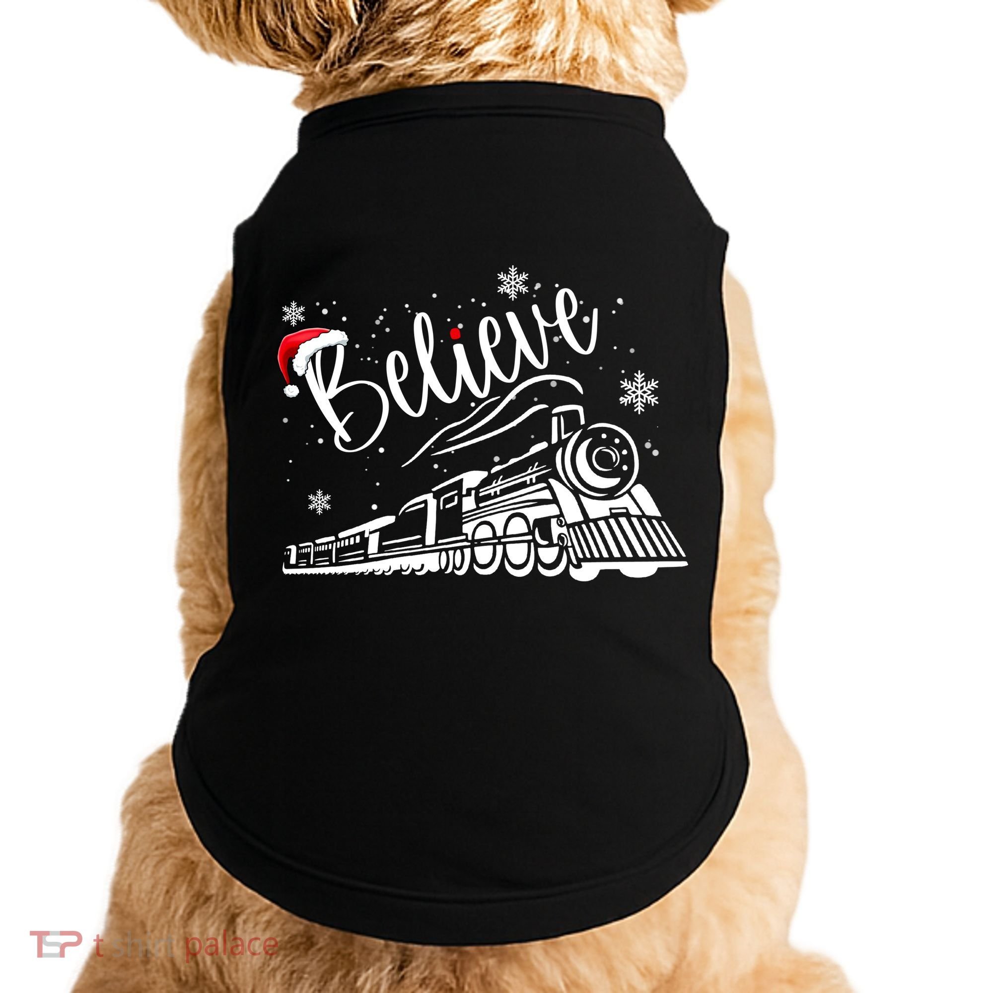 Believe Christmas Train Holiday Doggie Tank