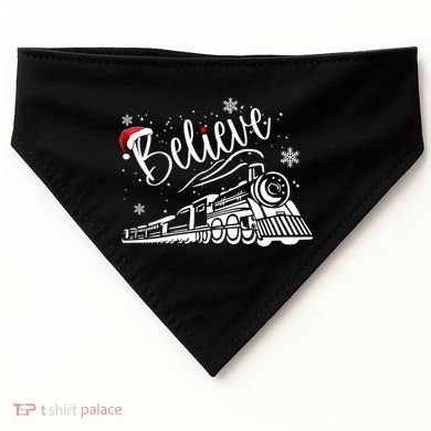 Believe Christmas Train Holiday USA-Made Doggie Bandana