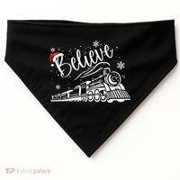 Believe Christmas Train Holiday USA-Made Doggie Bandana thumb 0