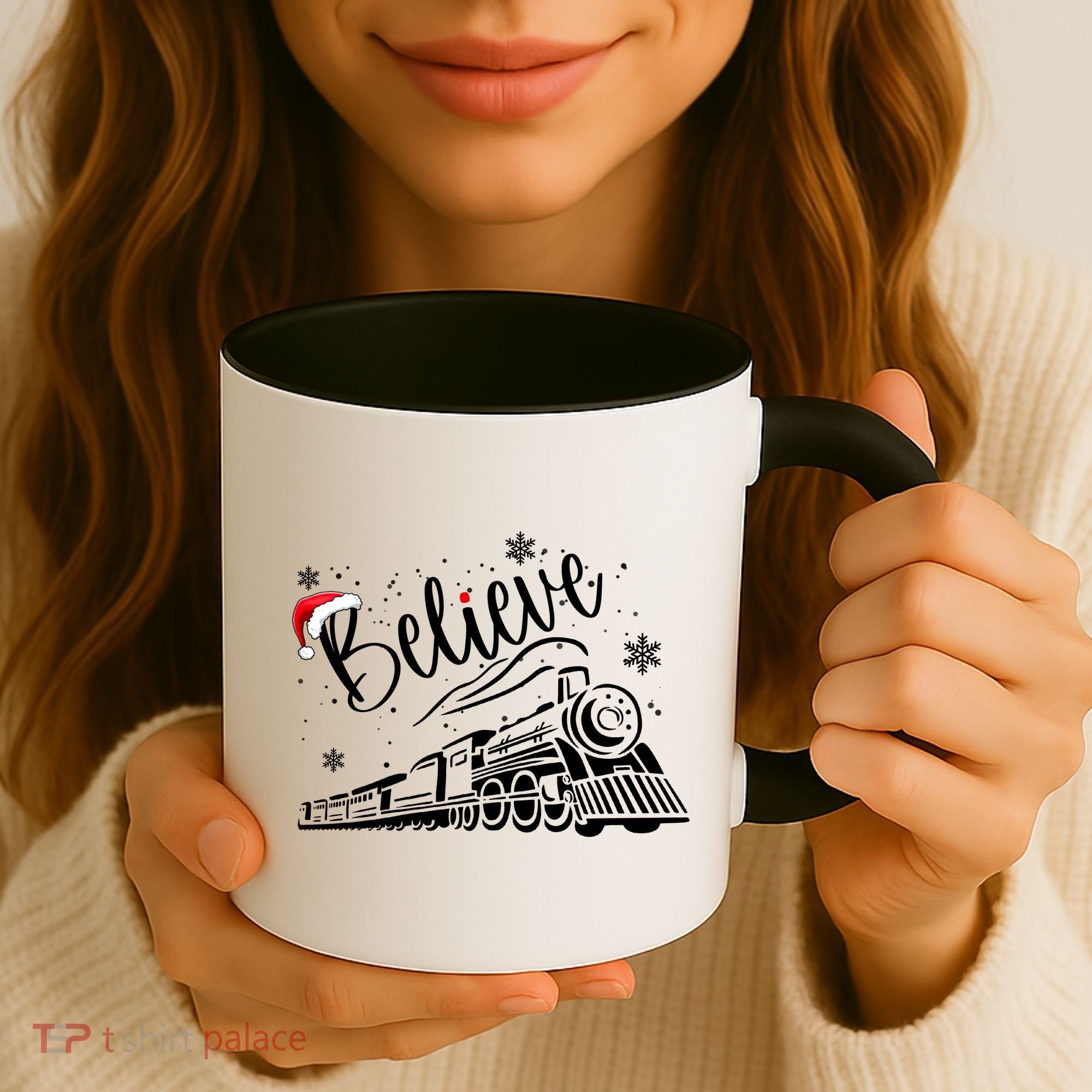 Believe Christmas Train Holiday Coffee Mug