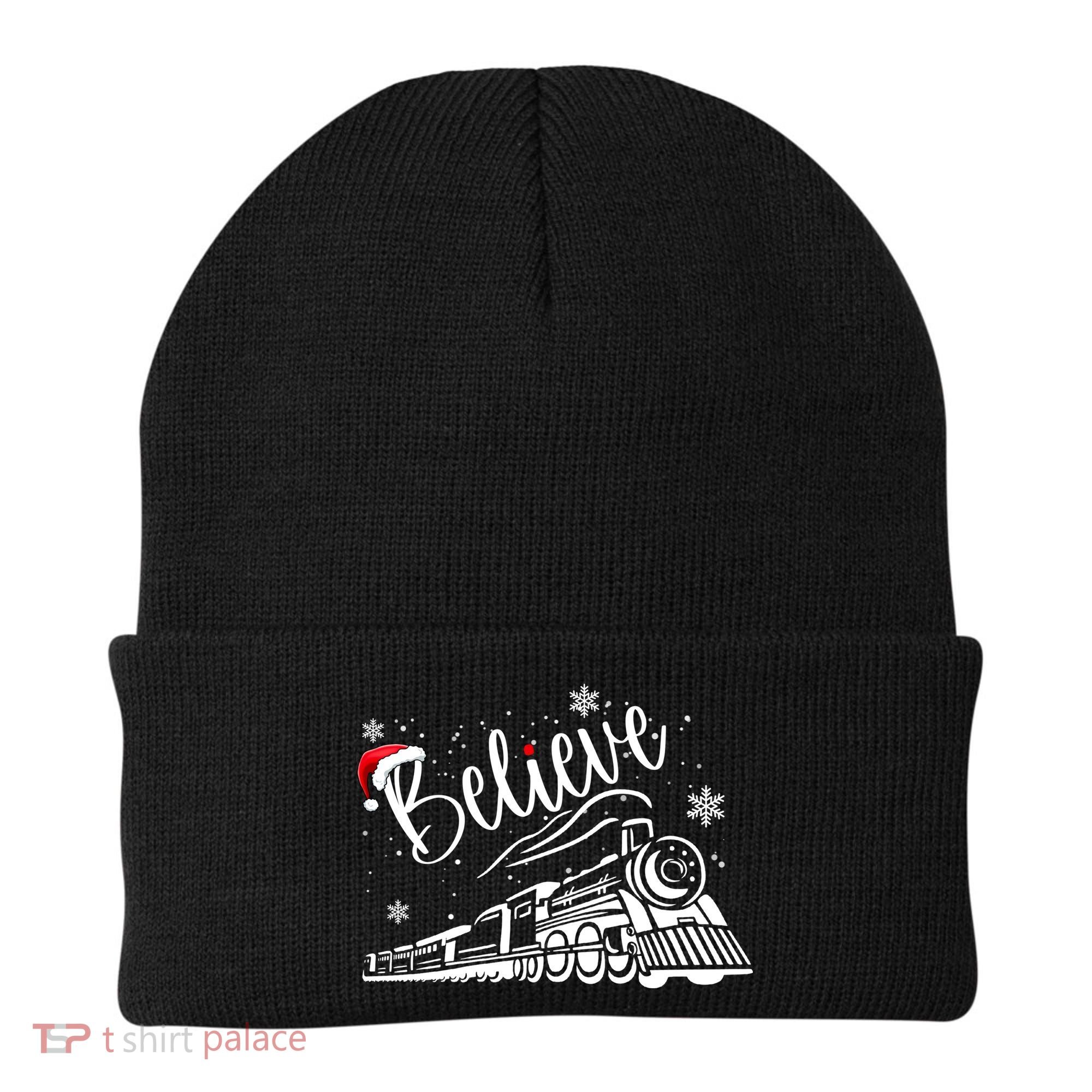 Believe Christmas Train Holiday Beanie