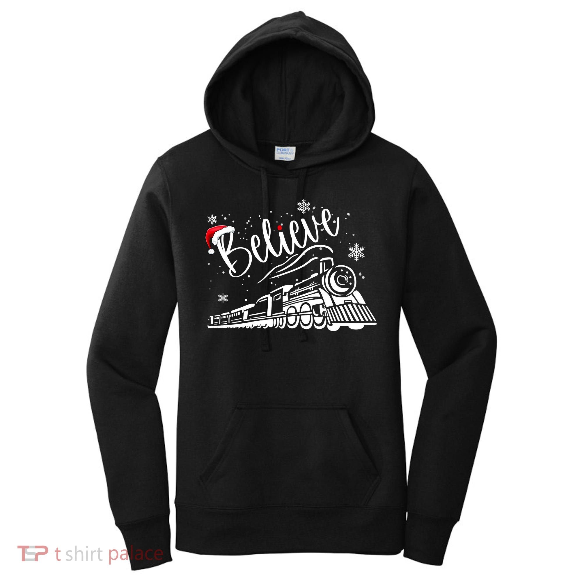 Believe Christmas Train Holiday Women's Hoodie