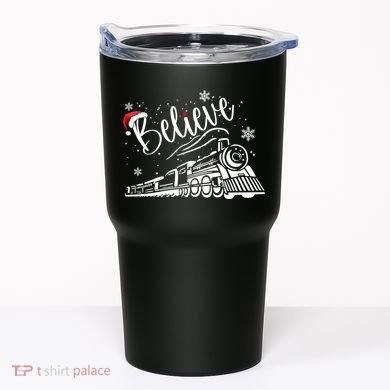Believe Christmas Train Holiday Tumbler