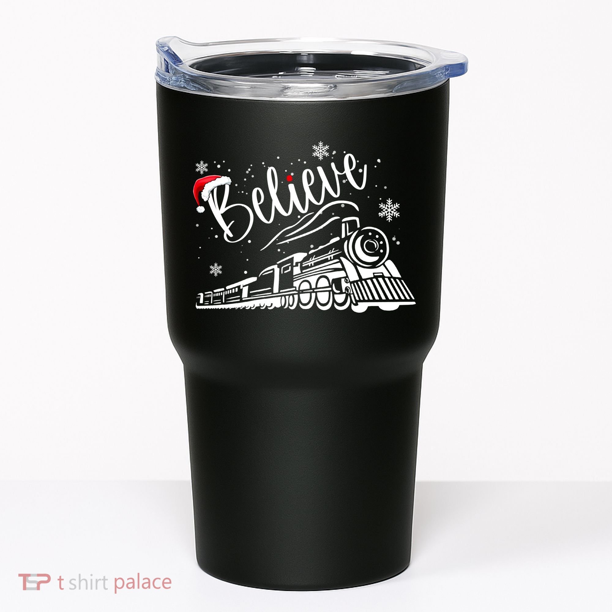 Believe Christmas Train Holiday Tumbler