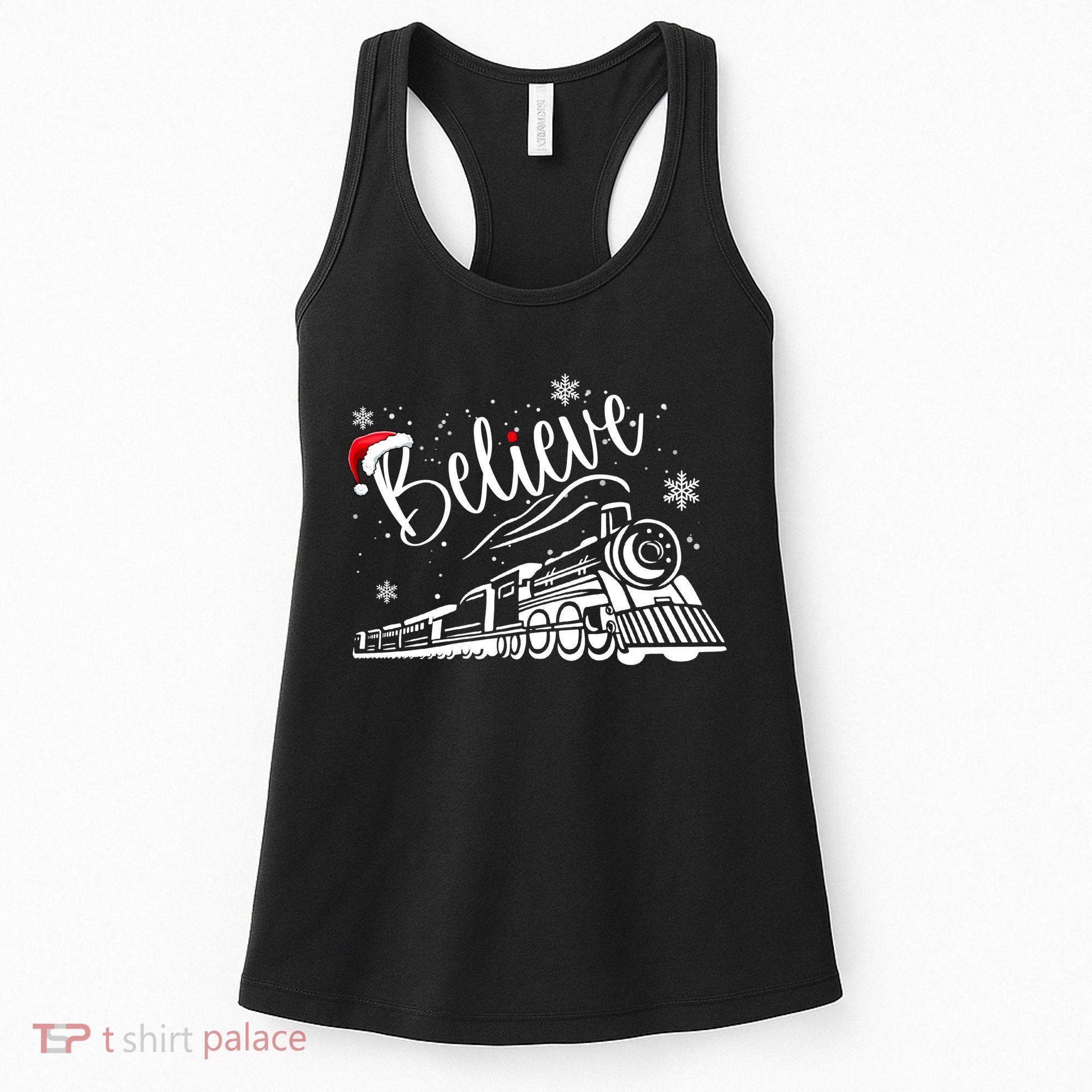 Believe Christmas Train Holiday Women's Tank Top