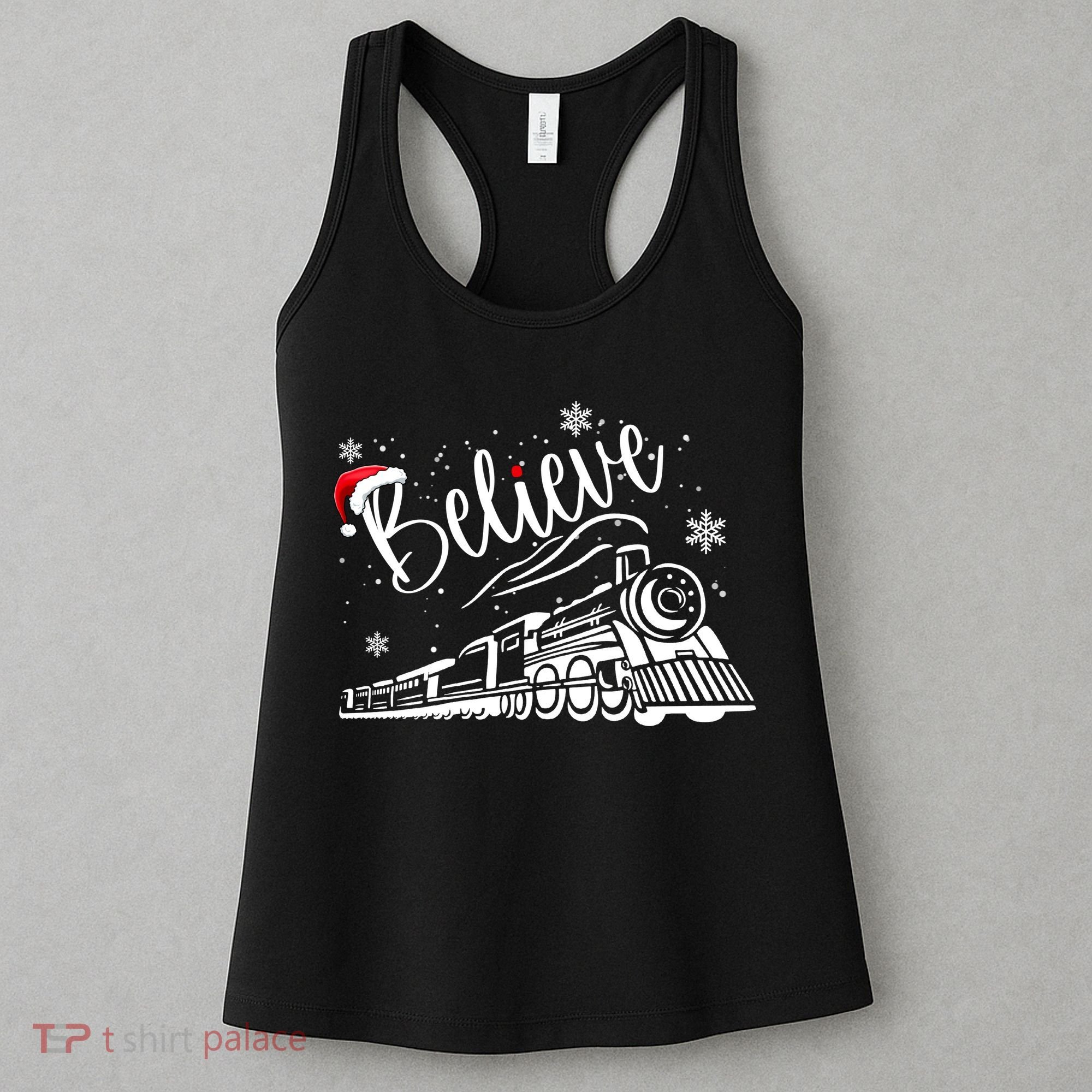Believe Christmas Train Holiday Women's Tank Top