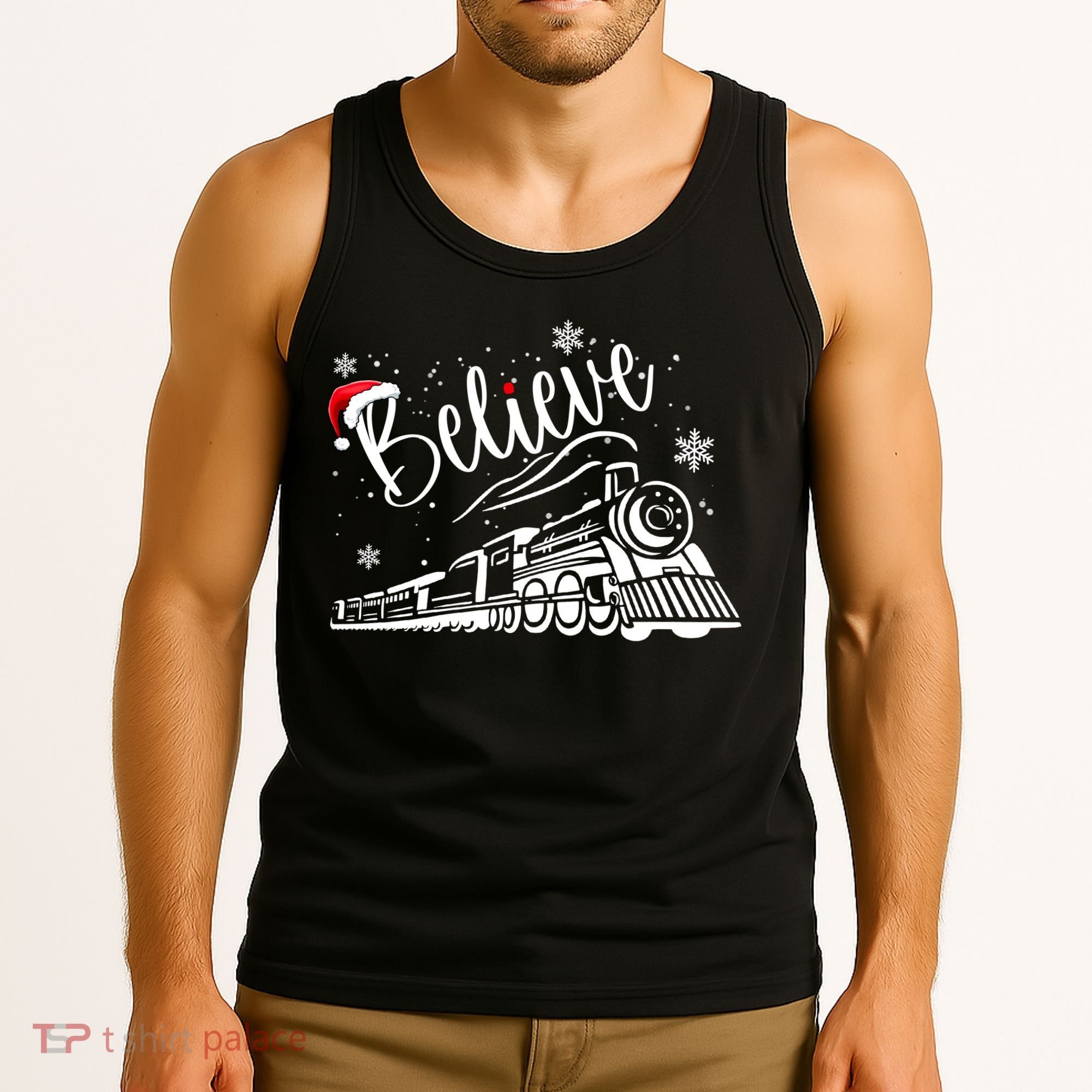 Believe Christmas Train Holiday Tank Top