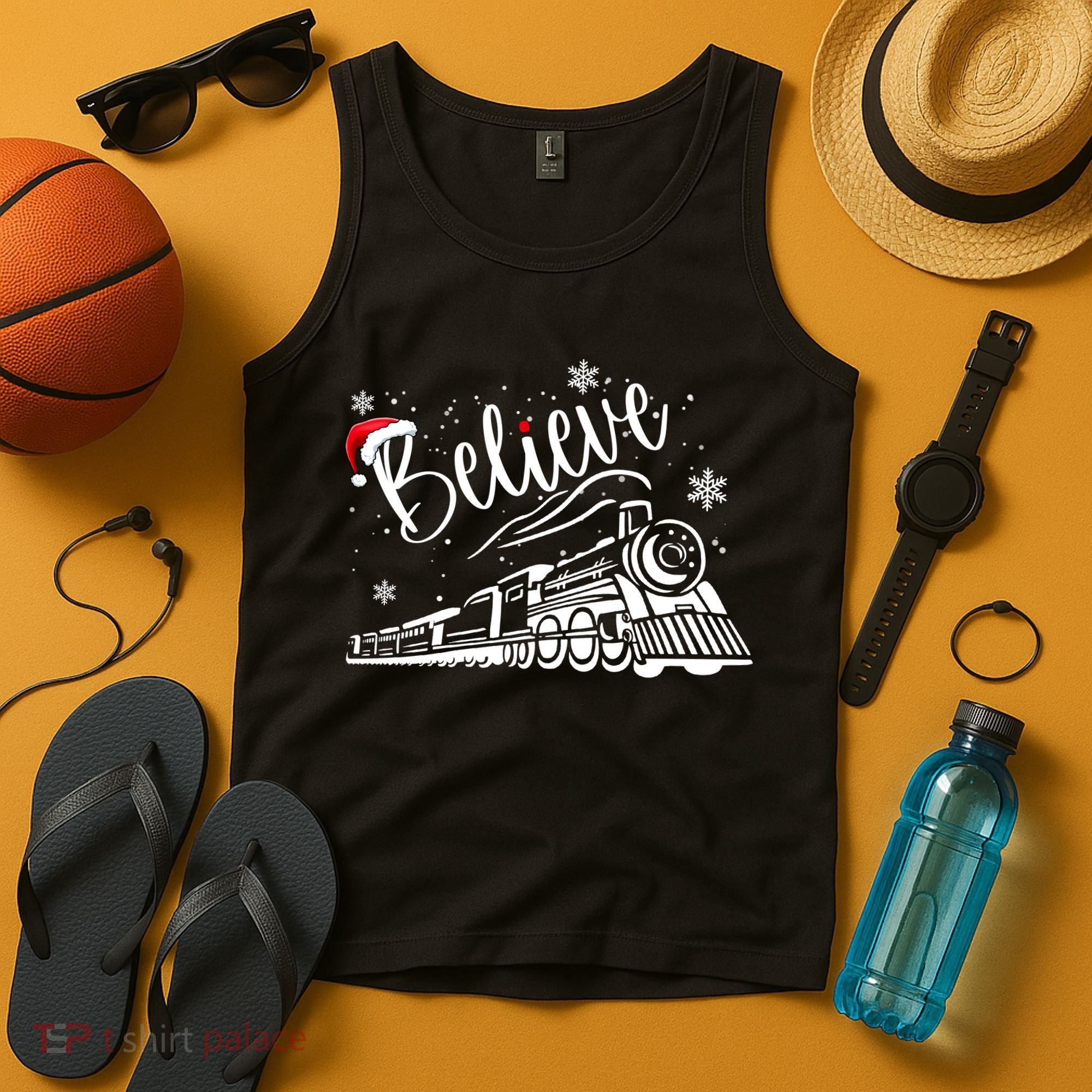 Believe Christmas Train Holiday Tank Top
