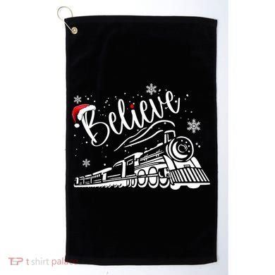 Believe Christmas Train Holiday Golf Towel