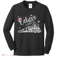 Believe Christmas Train Holiday Kids Long Sleeve Shirt thumb 0