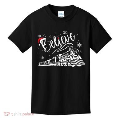 Believe Christmas Train Holiday Kids T-Shirt