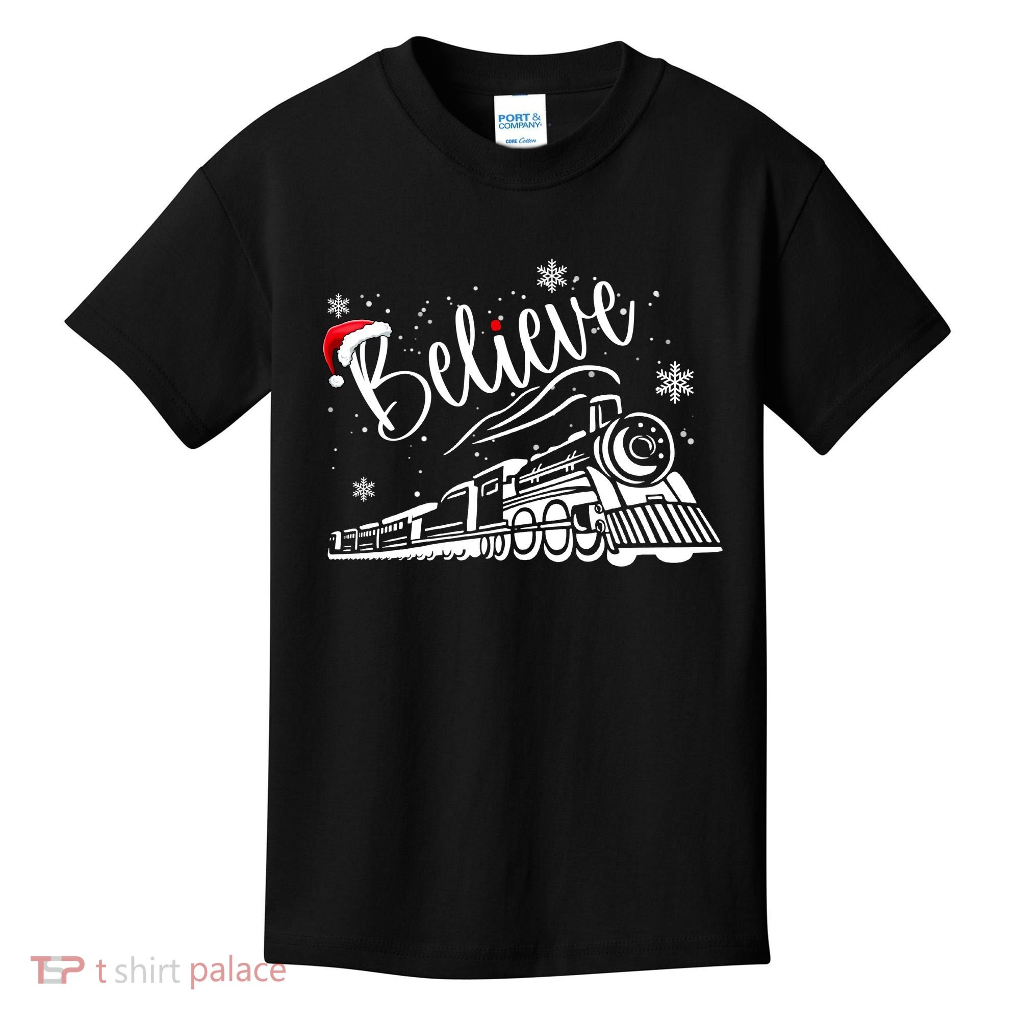 Believe Christmas Train Holiday Kids T-Shirt