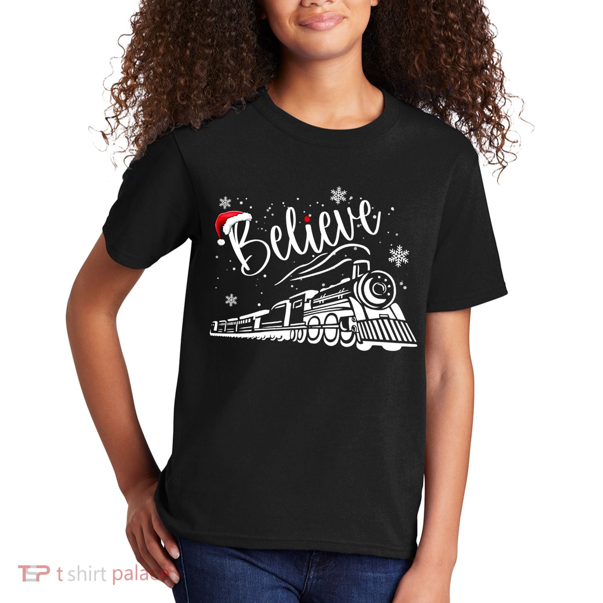 Believe Christmas Train Holiday Kids T-Shirt