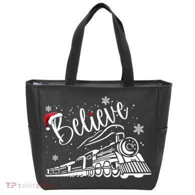 Believe Christmas Train Holiday Tote Bag