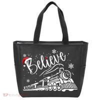 Believe Christmas Train Holiday Tote Bag thumb 0