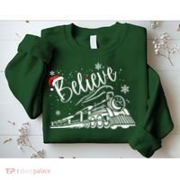 Believe Christmas Train Holiday Sweatshirt thumb 2