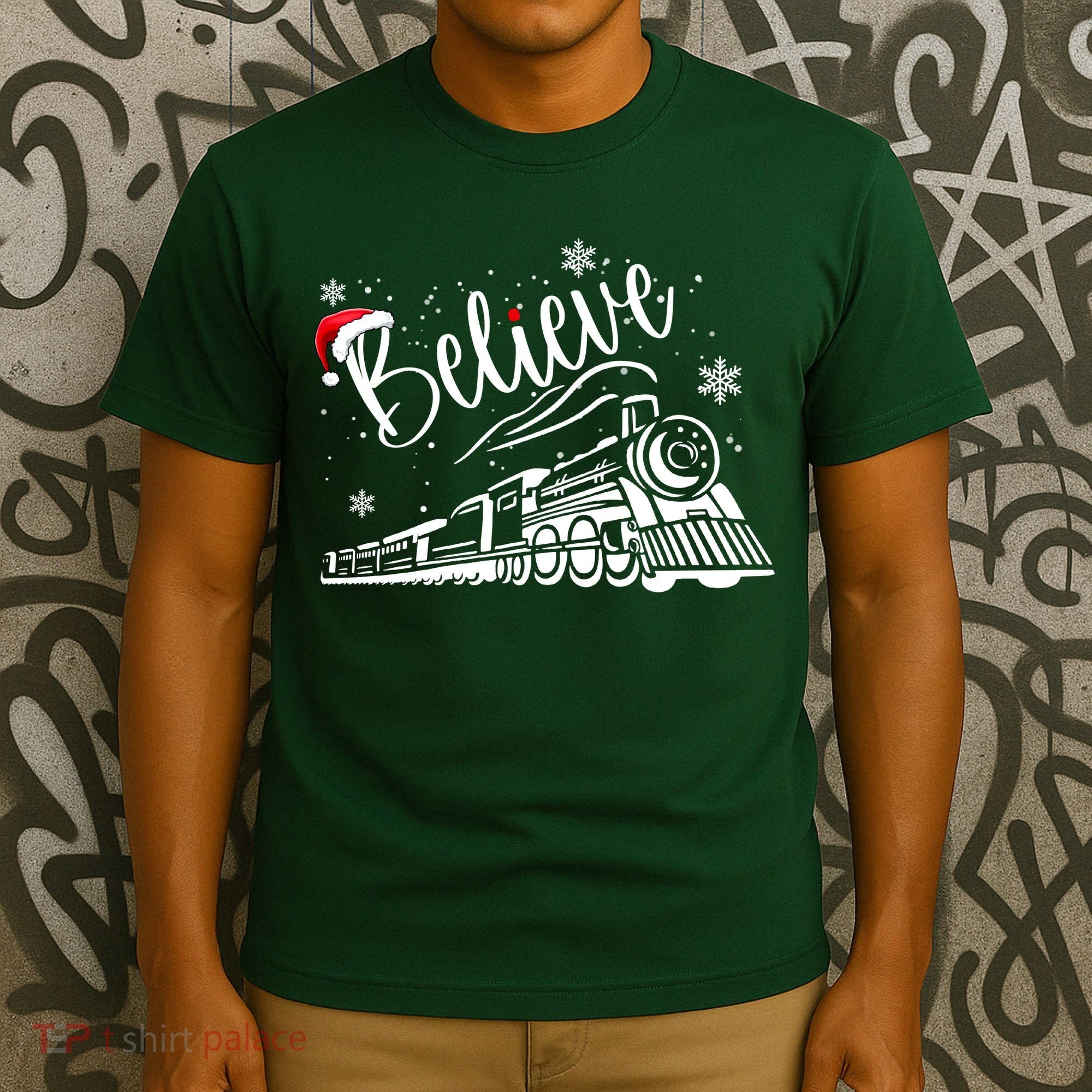 Believe Christmas Train Holiday T-Shirt