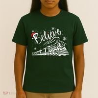 Believe Christmas Train Holiday T-Shirt thumb 4