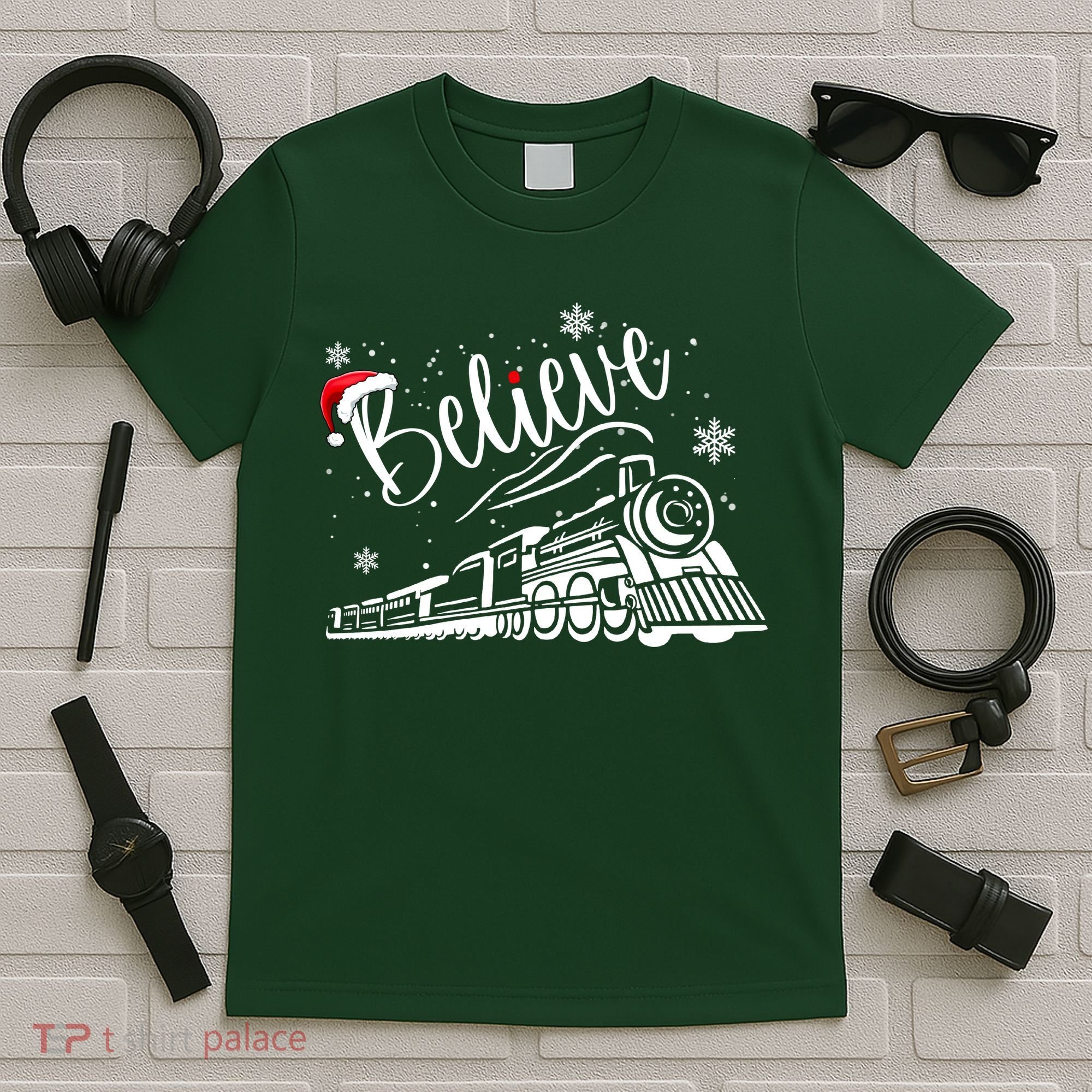 Believe Christmas Train Holiday T-Shirt