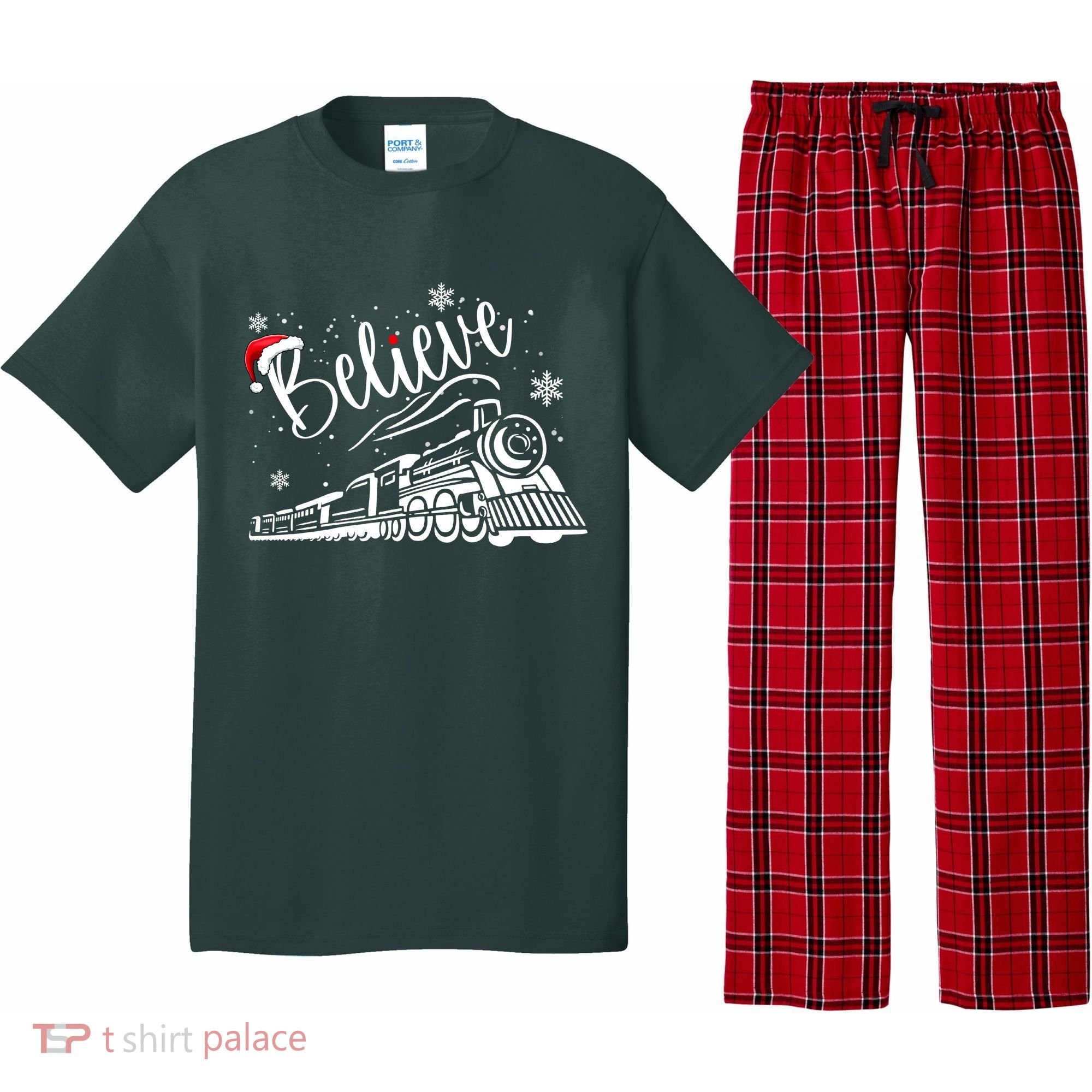 Believe Christmas Train Holiday Pajama Set