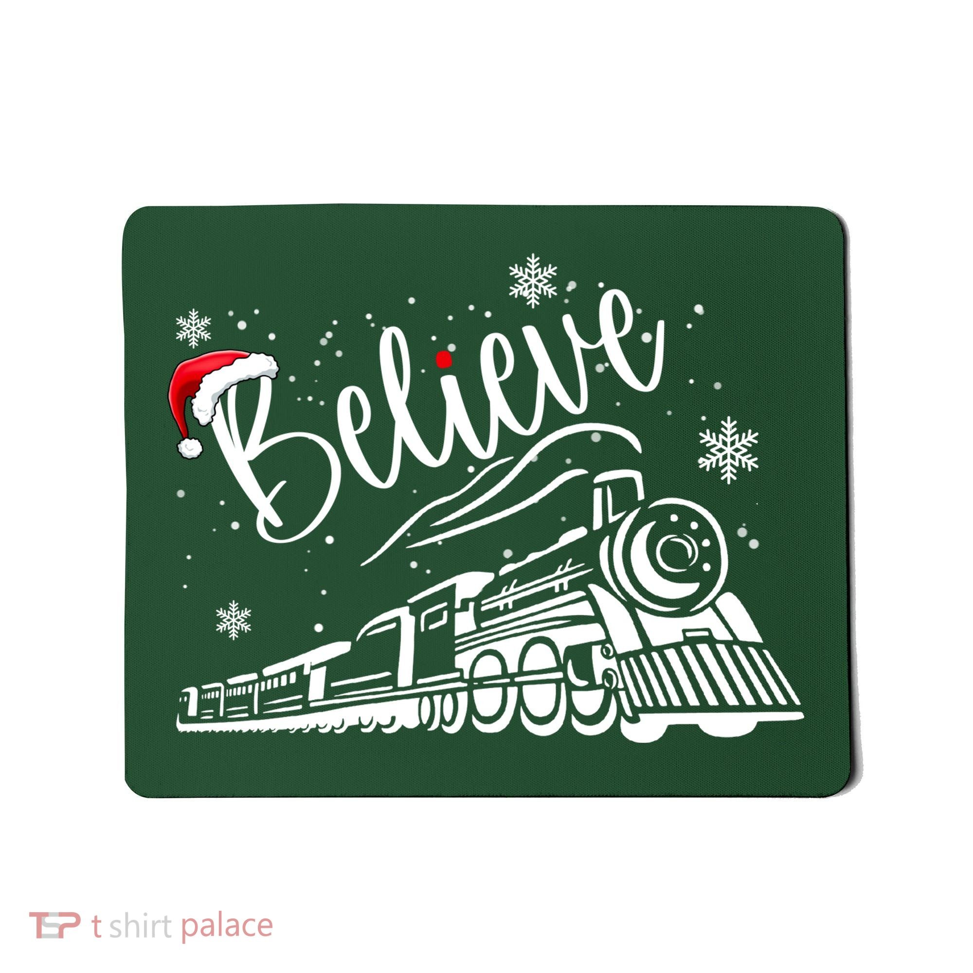 Believe Christmas Train Holiday Mousepad