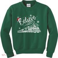Believe Christmas Train Holiday Kids Sweatshirt thumb 0
