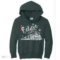 Believe Christmas Train Holiday Kids Hoodie thumb 0