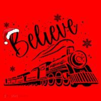 Believe Christmas Train Holiday Santa Hat thumb 1