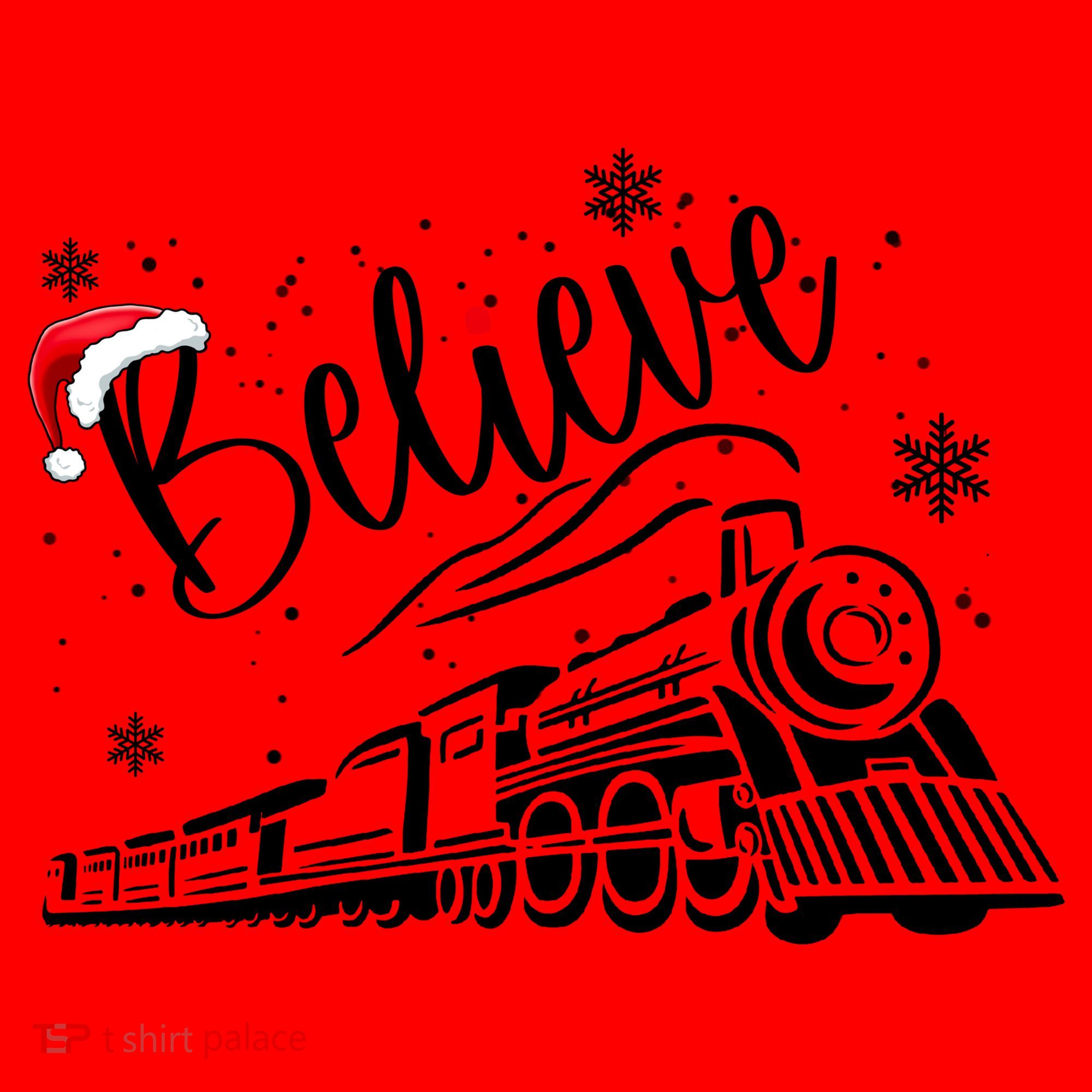 Believe Christmas Train Holiday Santa Hat
