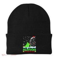 Bigfoot Christmas Tree Squatching Through The Snow Beanie thumb 0