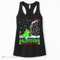 Bigfoot Christmas Tree Squatching Through The Snow Women's Tank Top thumb 0