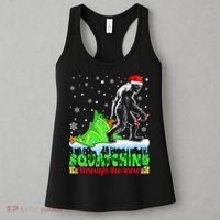 Bigfoot Christmas Tree Squatching Through The Snow Women's Tank Top thumb 3
