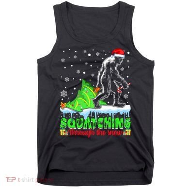 Bigfoot Christmas Tree Squatching Through The Snow Tank Top