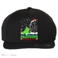Bigfoot Christmas Tree Squatching Through The Snow Wool Snapback Cap thumb 0